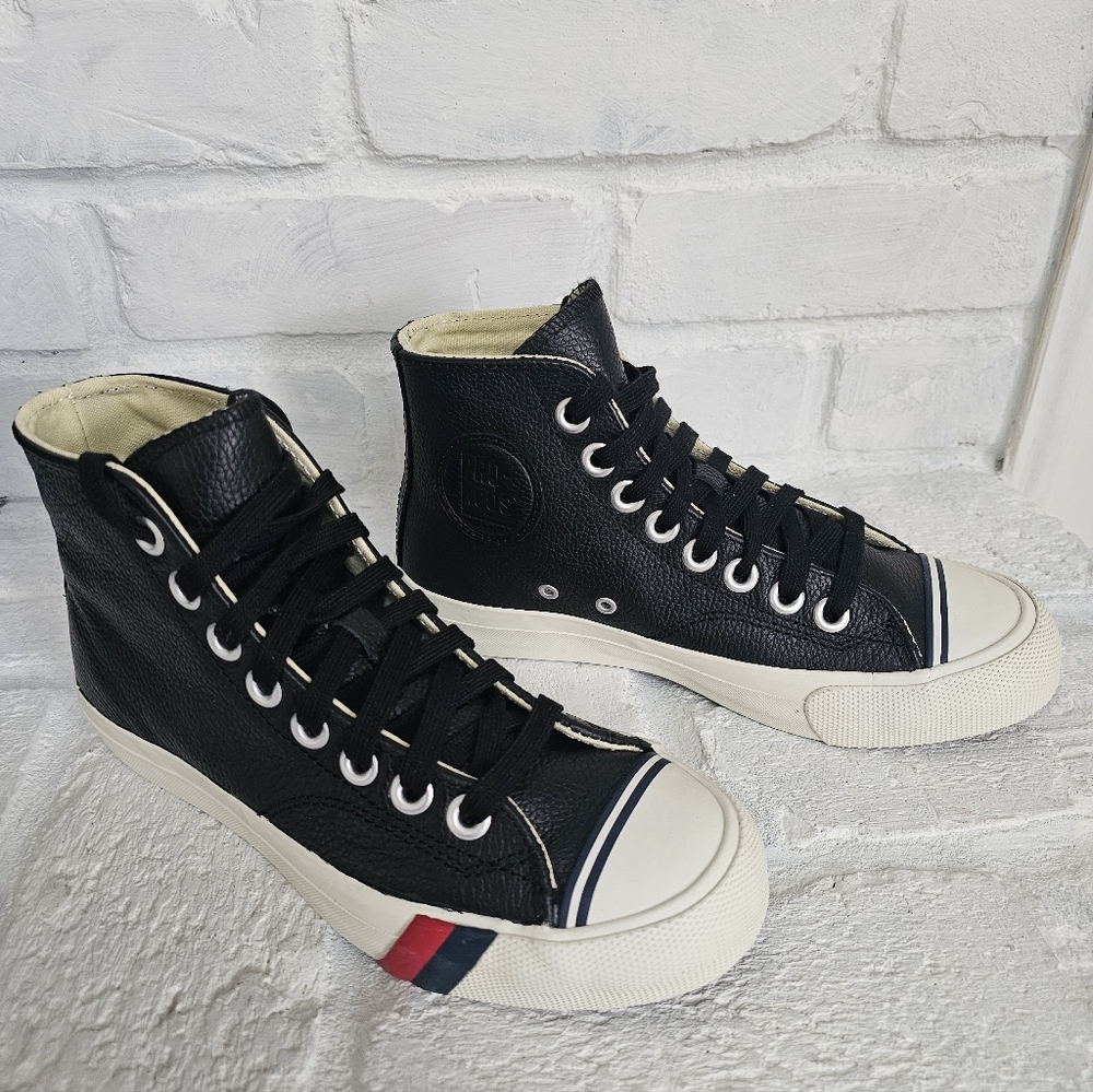 Pro Keds Leather Black High-Top Sneakers - Size 4
